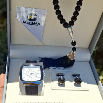 🎁 Luxury Men’s Branded Watch Gift Set – Cufflinks, Pen, Tasbeeh &amp; Box