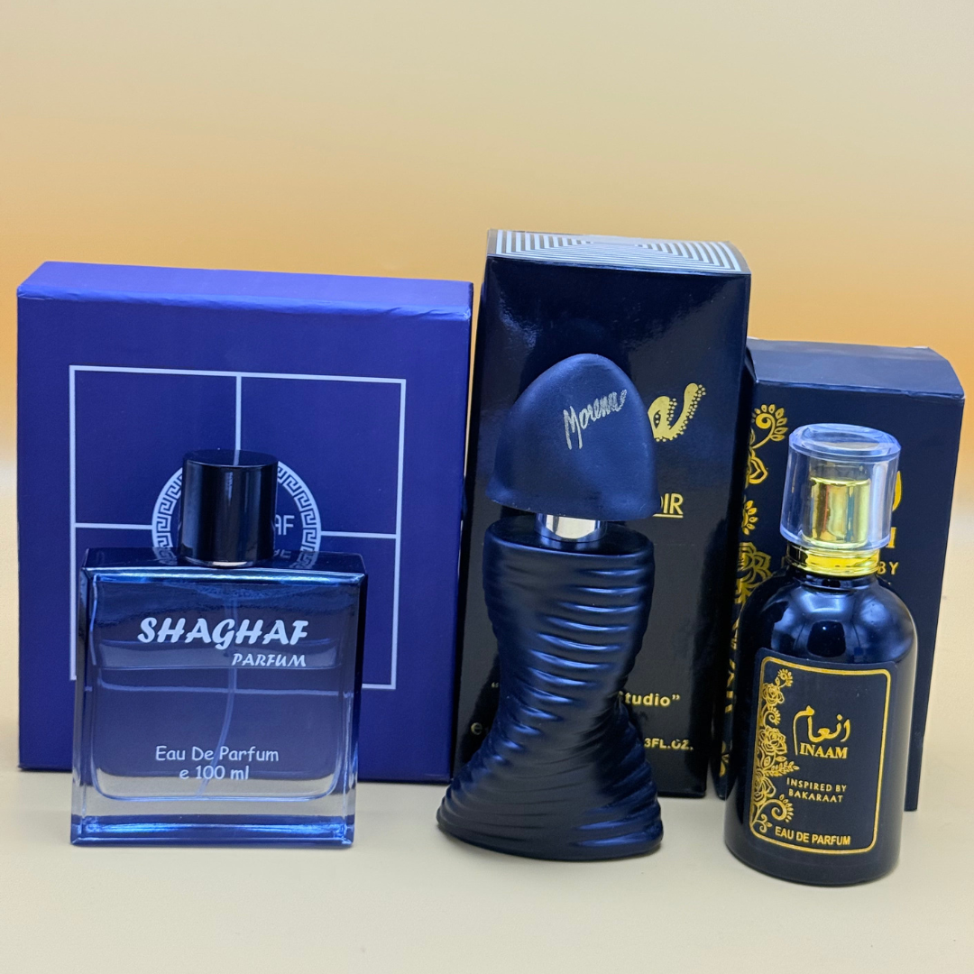 🌹 Shagaf + Morina + Inam – Elegant 3 Perfume Bundle (100ml Each)
