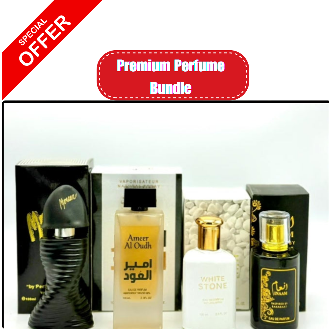 4 in 1 Perfume Combo – Morina + Ameer Al Oud + Inam + Surprise Gift