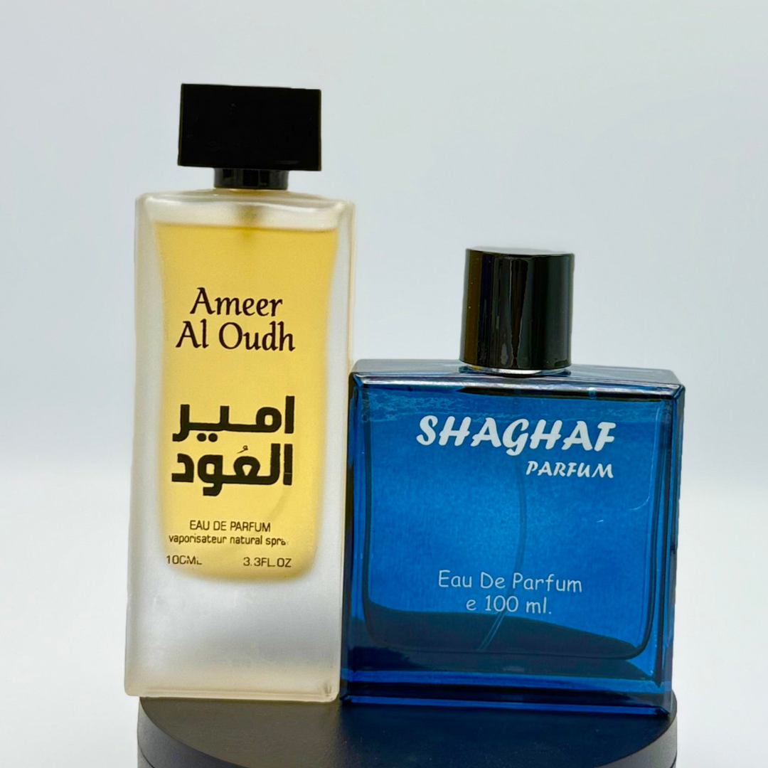 🟤 Ameer Al Oud + Shagaf Perfume Combo – Premium Arabic Fragrances (100ml Each)