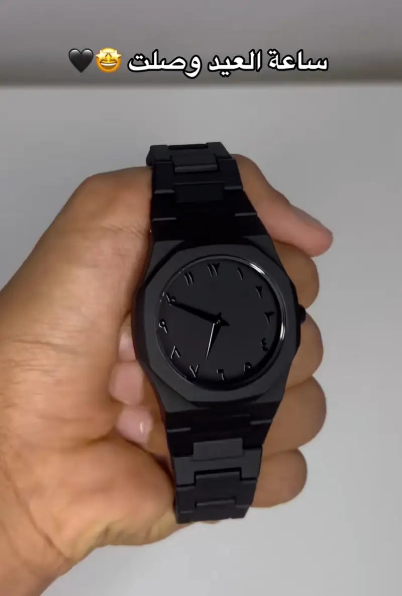 🕰️ Arabic Aura Watch – All Black Edition