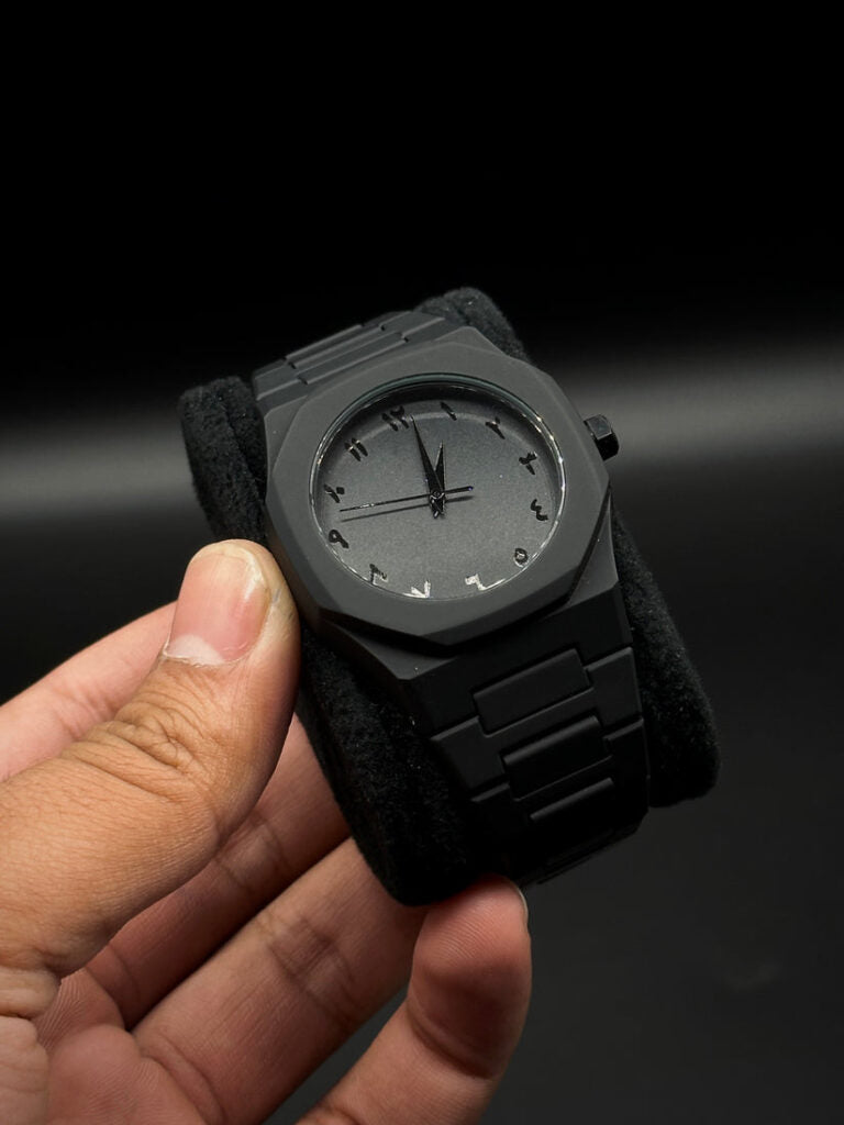 🕰️ Arabic Aura Watch – All Black Edition