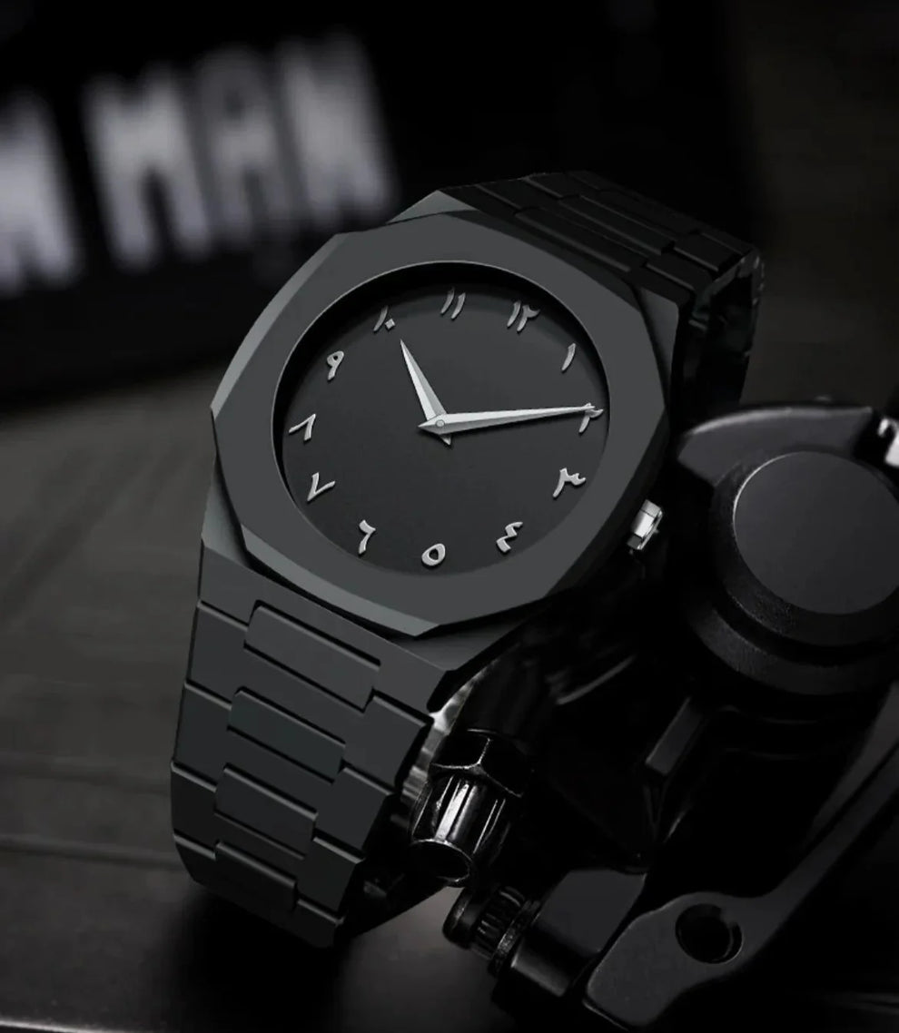🕰️ Arabic Aura Watch – All Black Edition