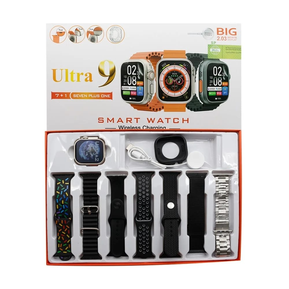 ⌚ CLUBCLASSY Ultra 9 T10 Smartwatch – 7 Straps Included