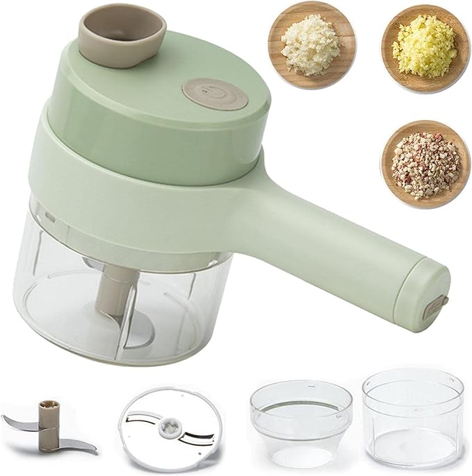 ✅ 4-in-1 Portable Electric Vegetable Slicer – Fast, Smart & Easy!